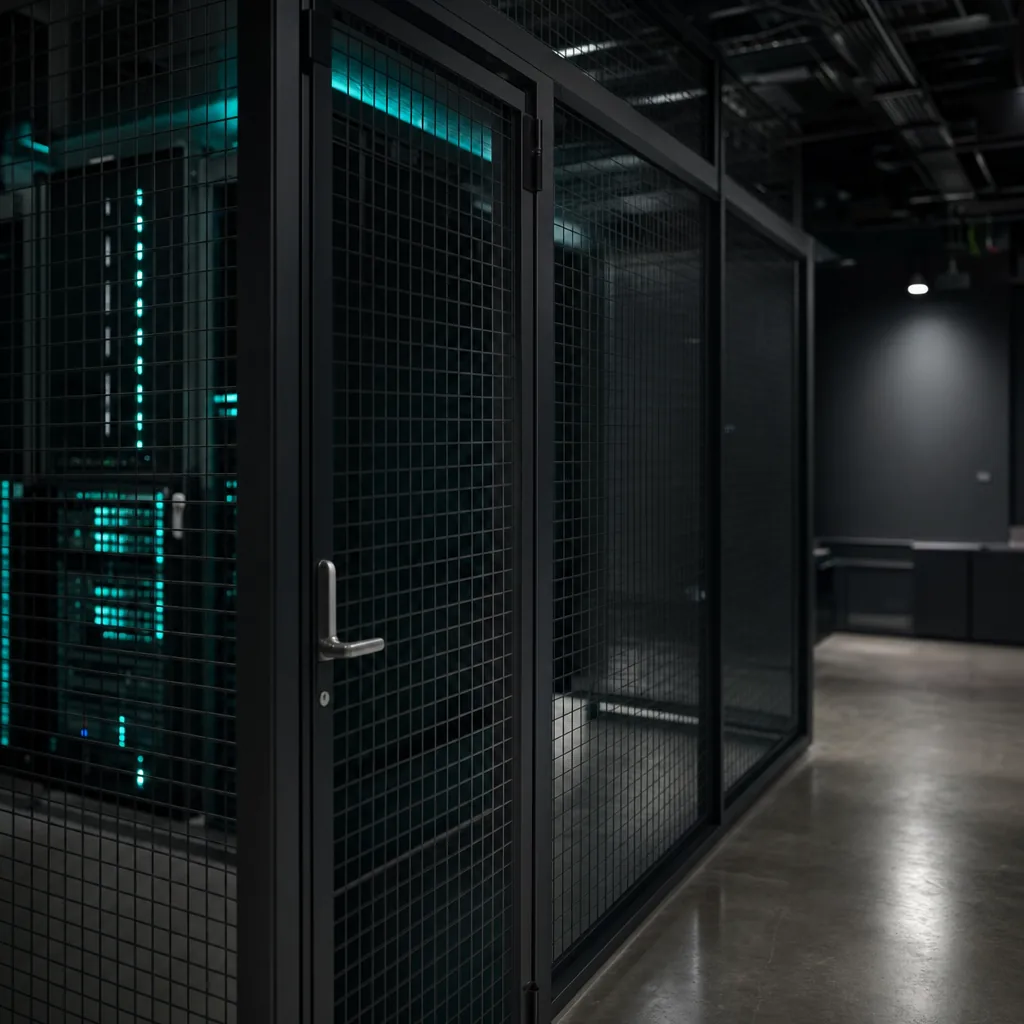 Private caged suite inside a data center